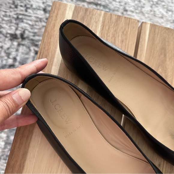 *SOLD* J.Crew Women's Ballet Leather Flats with Cap Tie in Black & Tan US 10 - Picture 8 of 12